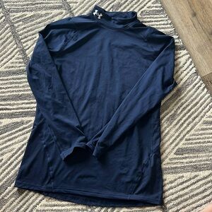Under Armour Cold Gear long sleeve mock neck shirt - navy - men’s X Large